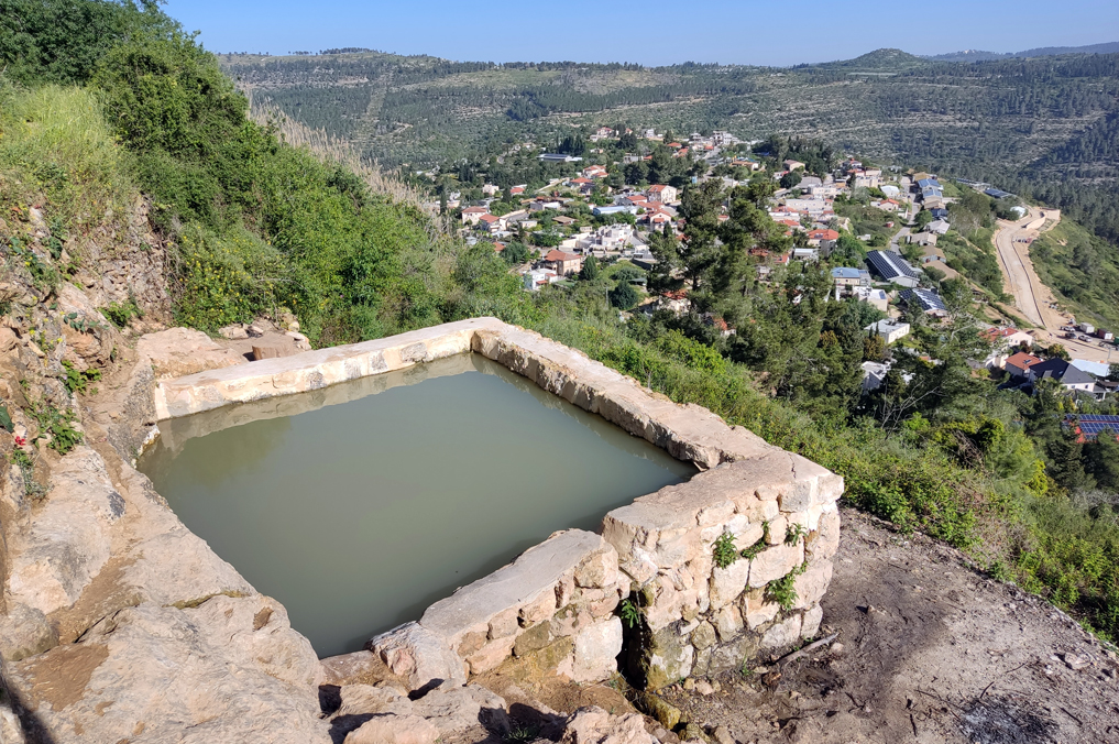 בריכת המעיין השניה מול הנוף בעיינות עוזי בציר המעיינות בהרי יהודה